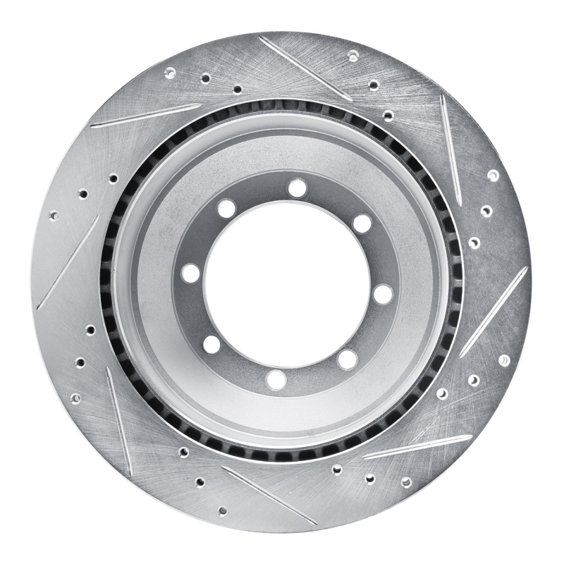 Ford E-350 Super Duty Brake Rotor (1) - Rear Left - R1 Concepts - Drilled & Slotted - Silver - `08-`19